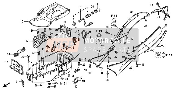 Honda FES150 2009 BODY COVER & LUGGAGE BOX for a 2009 Honda FES150